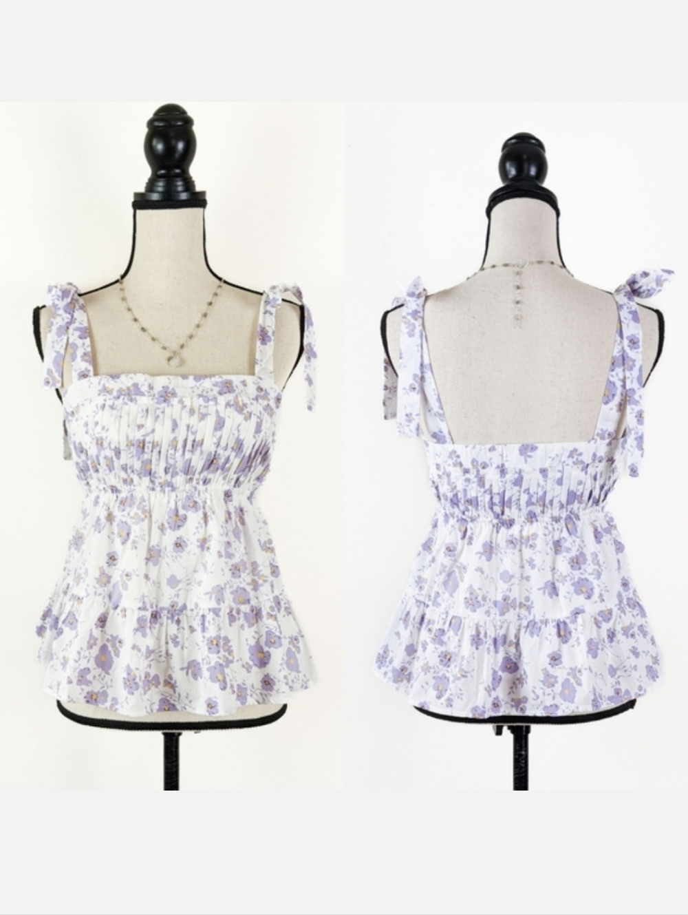 NWT Storia Floral Tie Strap Tank Top, Size Medium